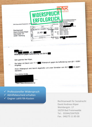 DAK Widerspruch gegen Aufforderung zur Reha-Antragstellung