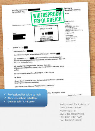 Deutsche Rentenversicherung Rückforderung Widerspruch
