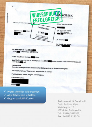 IKK classic Widerspruch Krankengeld