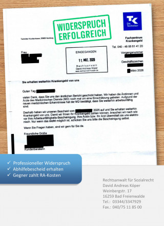 Techniker Krankenkasse Abhilfe Krankengeld nach neuen Befunden